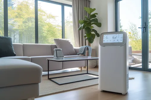 Climatiseur portable haute performance avec indicateurs de puissance et système de filtration avancé