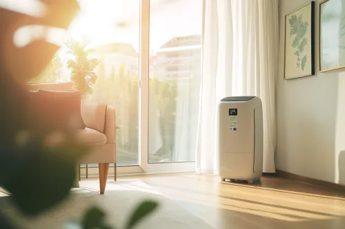 Climatiseur à haute efficacité énergétique avec affichage de sa classe énergétique A+++ et indicateurs de performance.