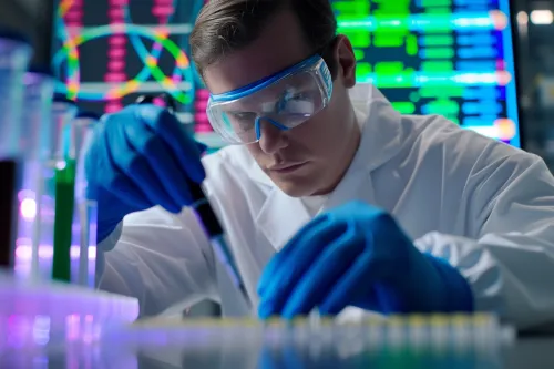 Technologie CRISPR-Cas9 modifiant l'ADN pour traiter des maladies génétiques héréditaires et le cancer.
