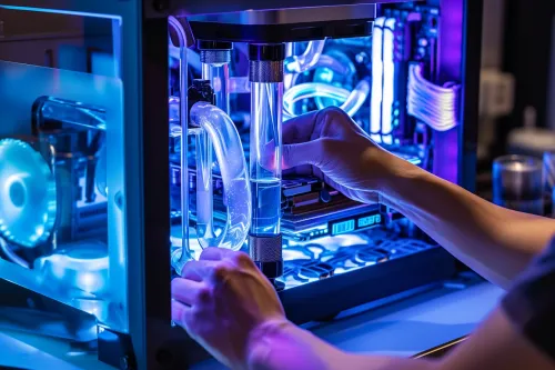 Entretien système watercooling avec maintenance d'un circuit de refroidissement liquide pour PC gamer performant