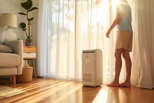 Optimisation d'un climatiseur portable en fonctionnement dans un salon pour une meilleure efficacité énergétique