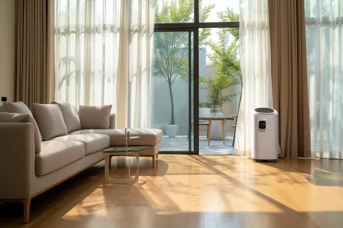 Un climatiseur portable puissant adapté aux grandes surfaces, idéal pour rafraîchir efficacement les espaces volumineux en été.